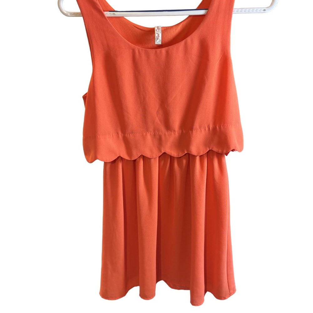 Red Camel Vibrant Orange Sleeveless Coquette Girl Dress Small